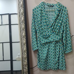 Zara Long Sleeve Dress in Blue and Yellow